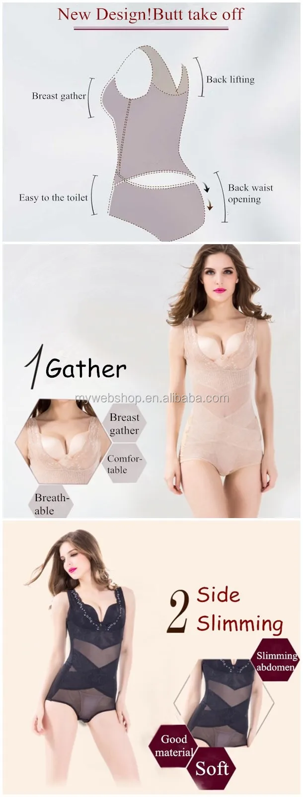 New Design Toilet Ultra Slim Girdle Corset Briefer Bodysuit Panties