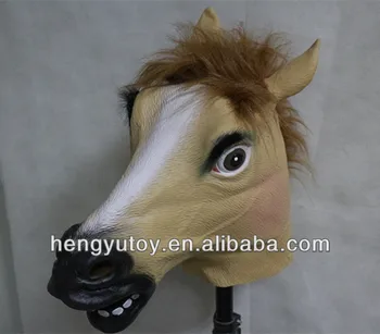 china famous brand new bombshell rubber vivid brown lady horse mask with eyebrow eye shadow halloween