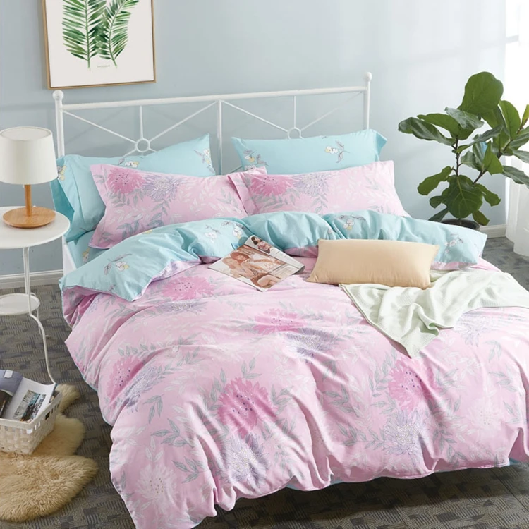 Wholesale Queen Size Pink Girls Reactive Digital Print Bedding