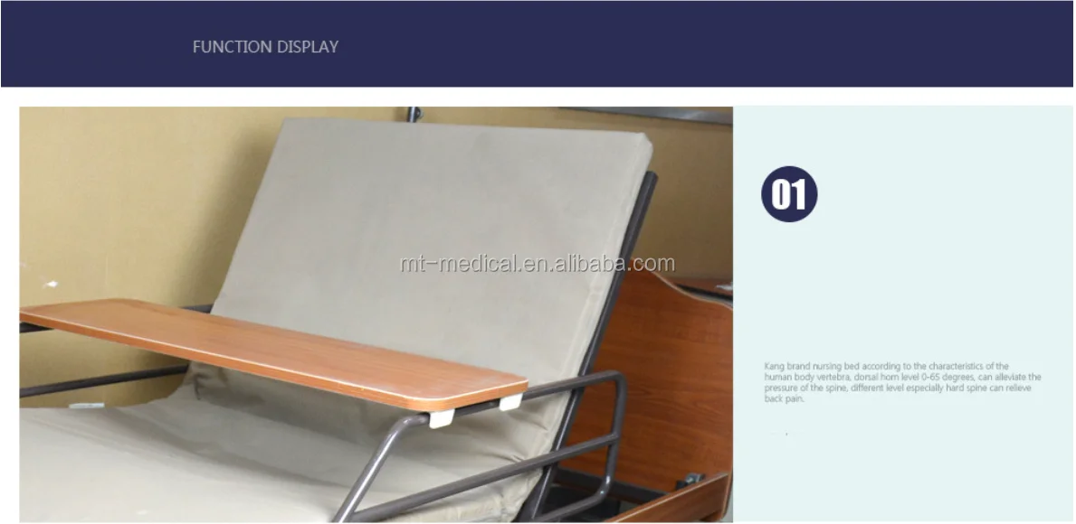 Factory produced luxury home care bed for hospital and personal family use with manual crank