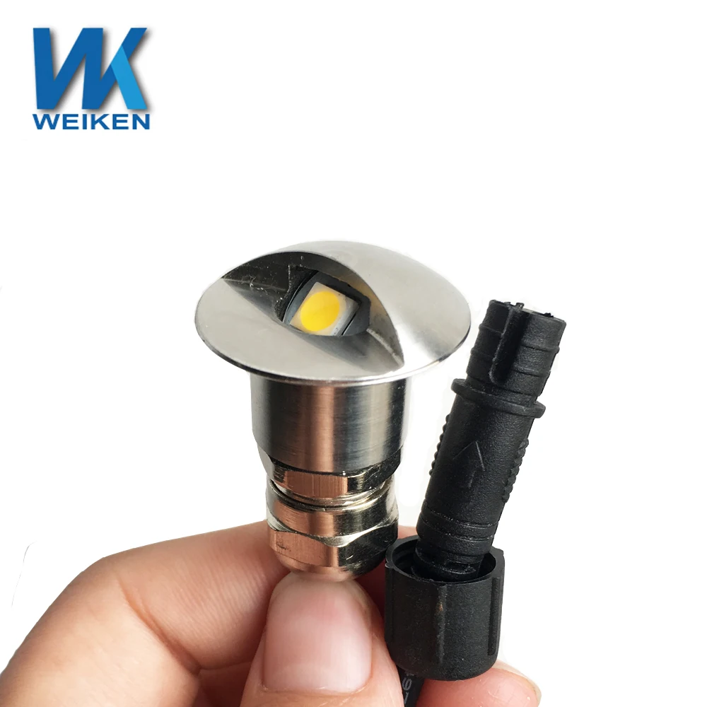 WEIKEN 1w Stainless Steel/ Aluminum LED Plinth Deck Rail Step Stairs Lights Outdoor Path Lamp Kit