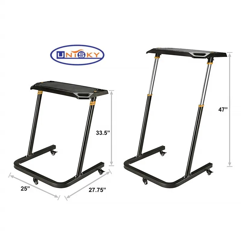 Height Adjustable Turbo Cycle Trainer Table Desk With Wheels For Ipad
