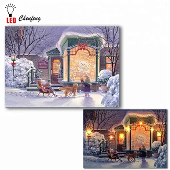 led canvas picture prints wall decorative christmas paintings on canvas light up girl in winter posters - Christmas Paintings On Canvas led canvas picture prints wall decorative christmas paintings on canvas light up girl in winter posters - Christmas Paintings On Canvas