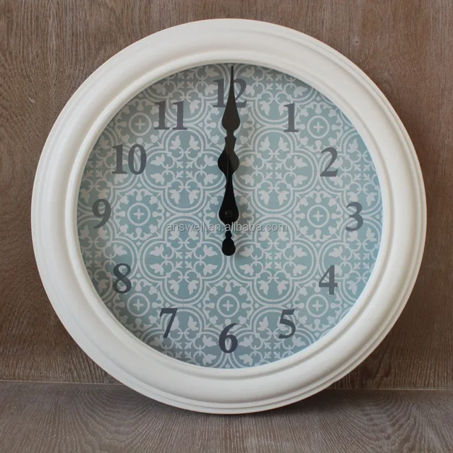 classic wholesale white decorative wooden wall clock