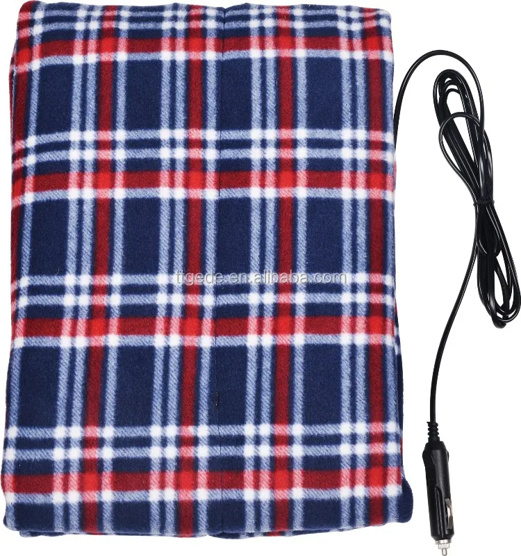 12v 45w Heated Car Electrical Blanket Travel Blanket Throw Polar Fleece