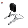 Wisdom Motorcycle Backrest Sissy Bar And Luggage Rack For 2009-2017 Harley Models with docking Hardware