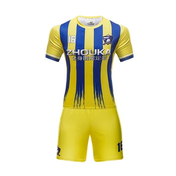 blue and yellow soccer jersey