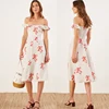 New Design Floral Printing Ladies Fashion Linen Ruffle Dress Women