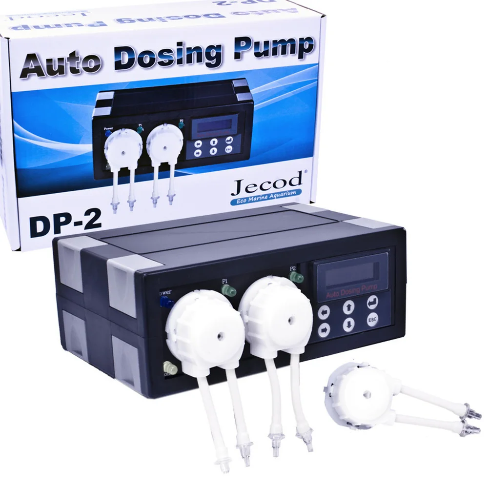 
110-240V JEBAO/JECOD DP-2 Programmable Auto Dosing Pump For Saltwater Aquarium Automatic Doser Fish Tank 2 Head Peristaltic Pump 