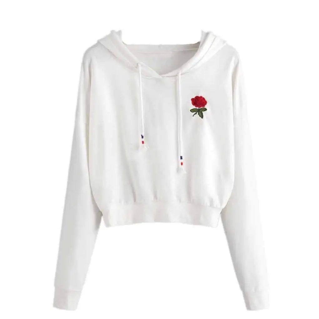 rose crop top hoodie