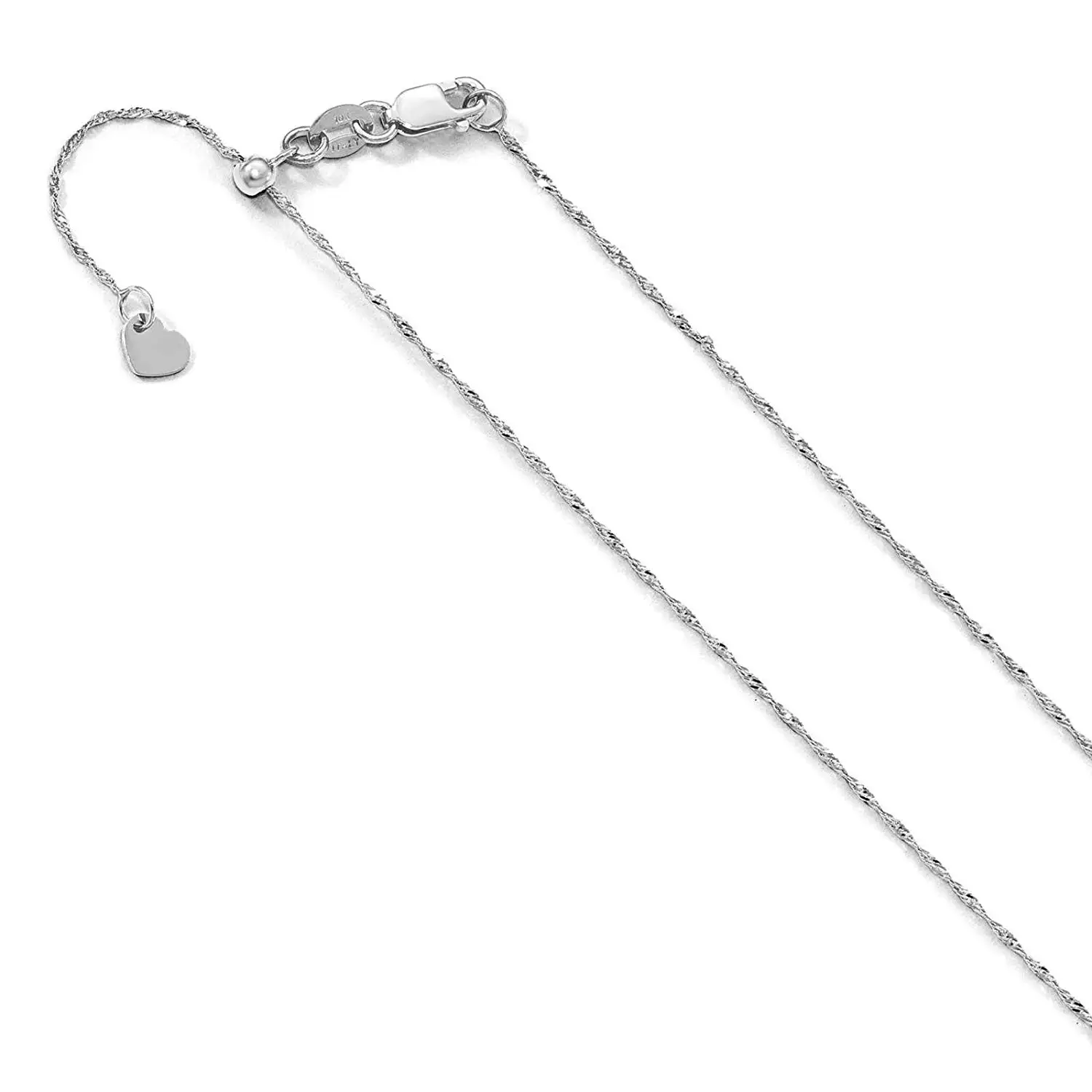 10k White Gold Necklace Value Find Get Quotations Leslie S 10k White Gold Polished 1mm Adjule Singapore Chain Necklace