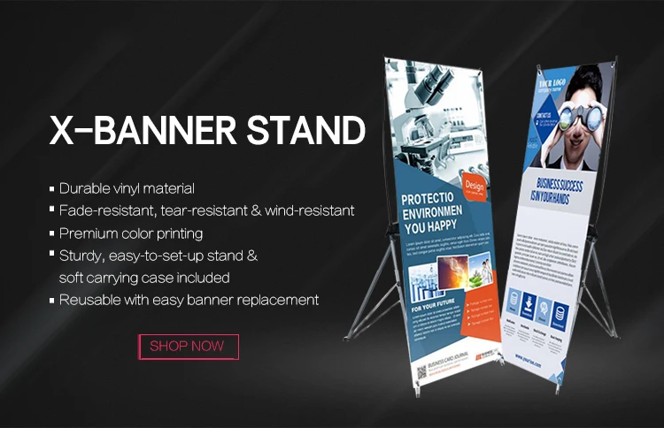 Exhibition Advertising Panda X Frame Horizontal Banner Stand Model