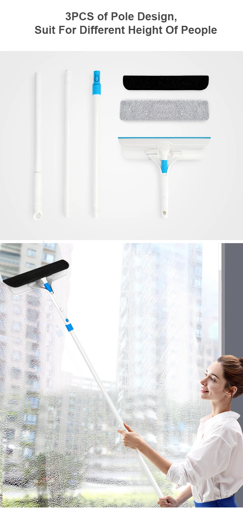 Boomjoy Magnetic Glass Cleaning Squeegee Silicon Window Cleaner ...