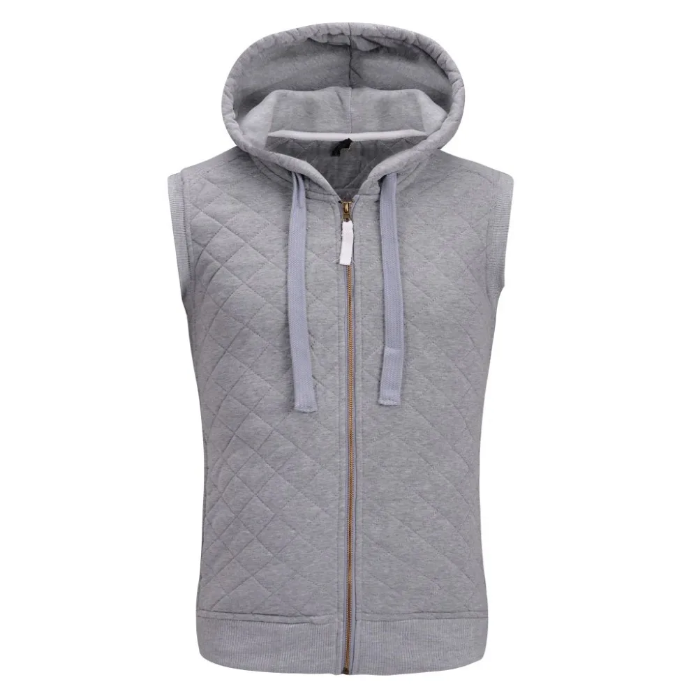 zipper sleeveless hoodie