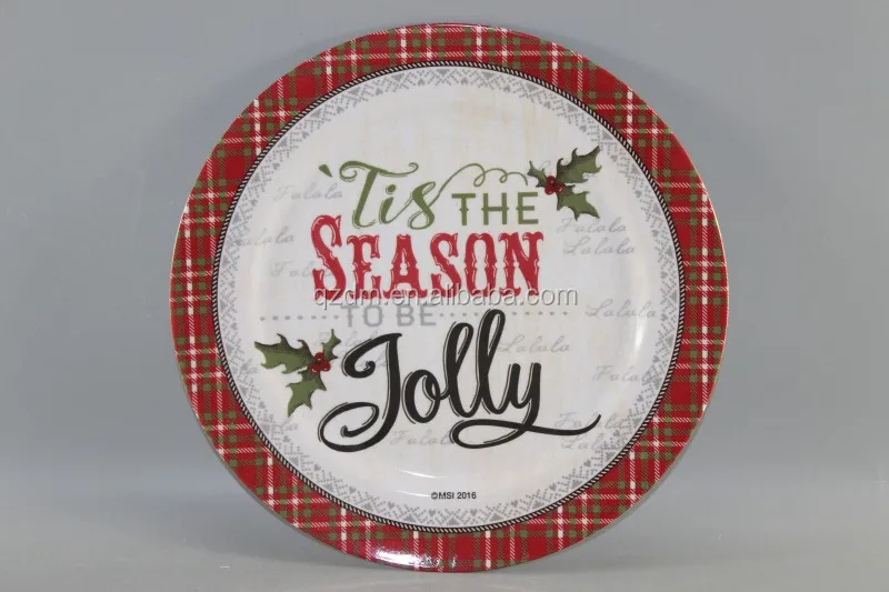 Cheap X'mas Melamine dinner plate Christmas plate
