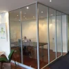 decorative toughened glass office glazed temporary partition wall