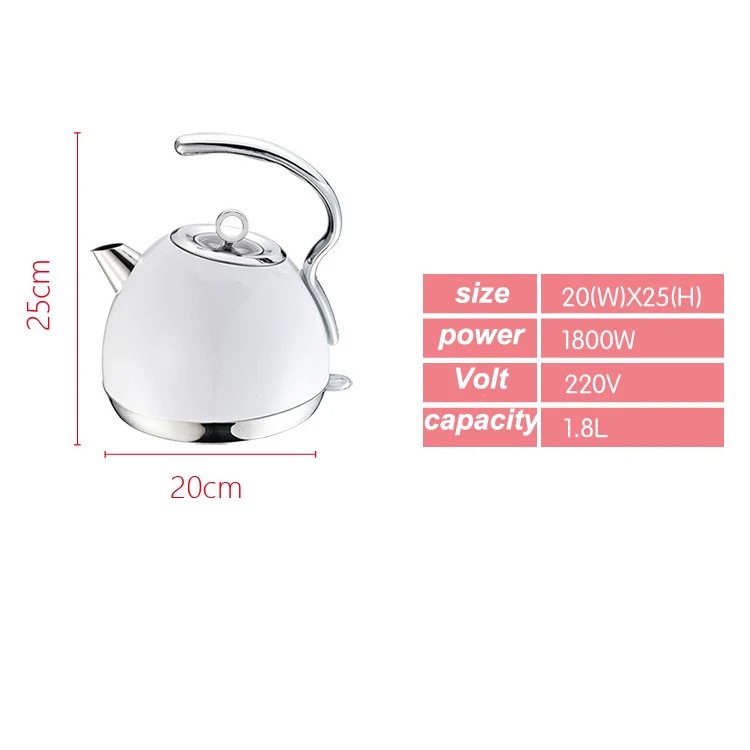 Household brand names 1.8L superior electric kettle with handle, View