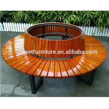 Commercial Outdoor Round Bench Wood Seat - Buy Outdoor Round Bench,Wood