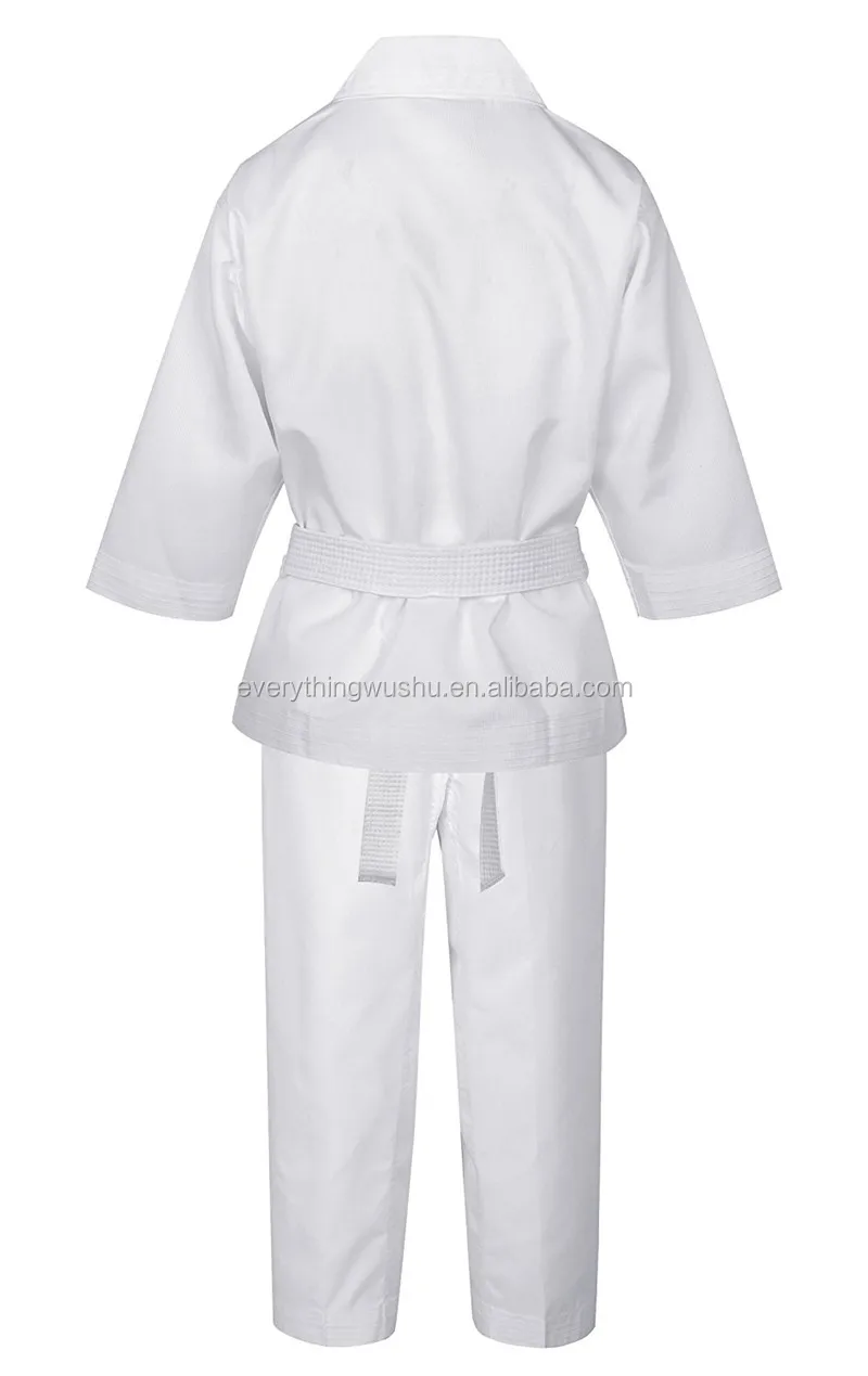 White Karate Uniform with Belt Light Weight Elastic Training Suit Judo Uniform