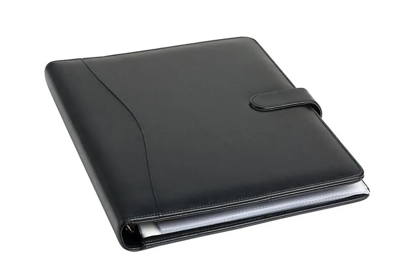 Perfect Office Folio Organizer 3 Ring Binder Padfolio Leather With Pen ...