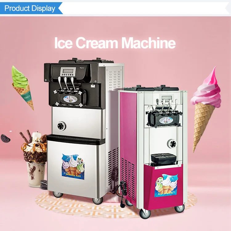 Commercial Thailand Icecream Maker Big Capacity Soft Serve Ice Cream 