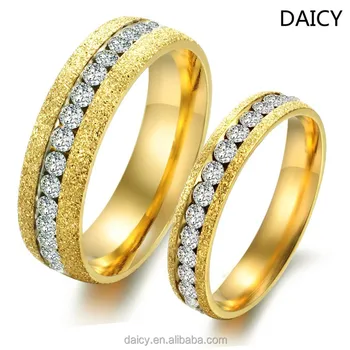 Daicy Cheap Wholesale Stainless Steel Diamond Couple Ring Saudi