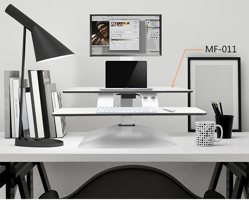 Desktop Adjustable Computer Monitor Riser Standing Desk That Raise