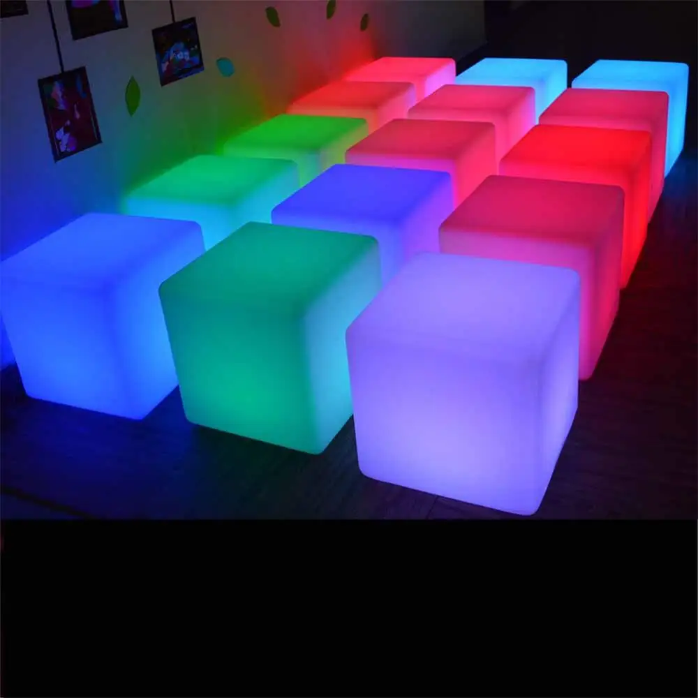 Garden Outdoor Decor Led Cube Chair,Light Cube Seat,Glowing Cube Seat