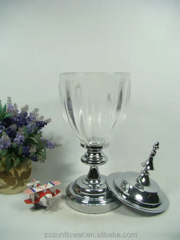Glass Candle Holders Cone Shaped Glass Pedestal Candle Holders Iron