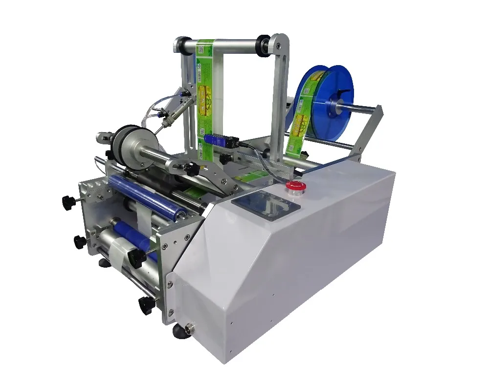 Small Industry Semi Automatic Beer Round Bottle Labeling Machine For