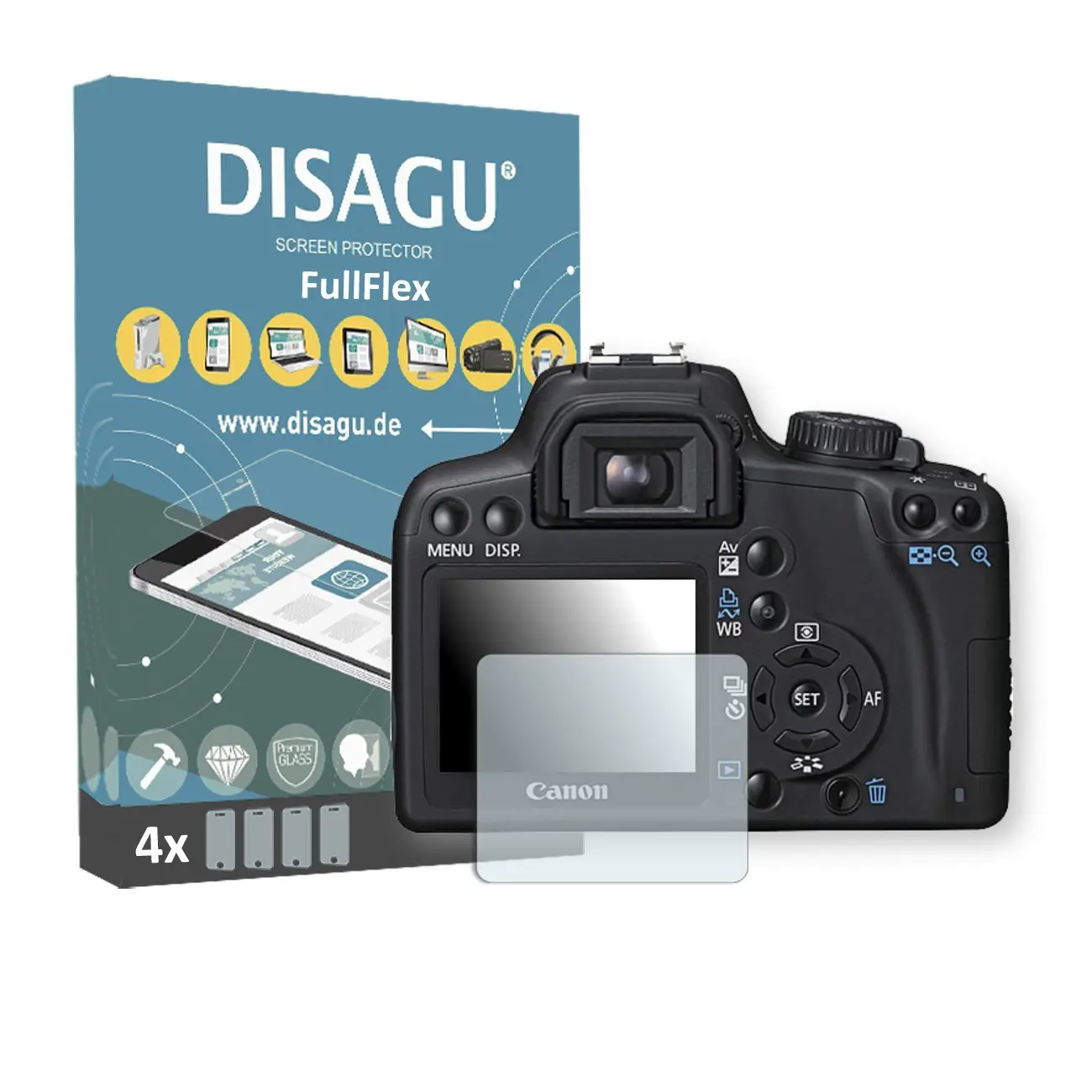 4 x Disagu FullFlex screen protector for Canon EOS Rebel XS foil screen  protector