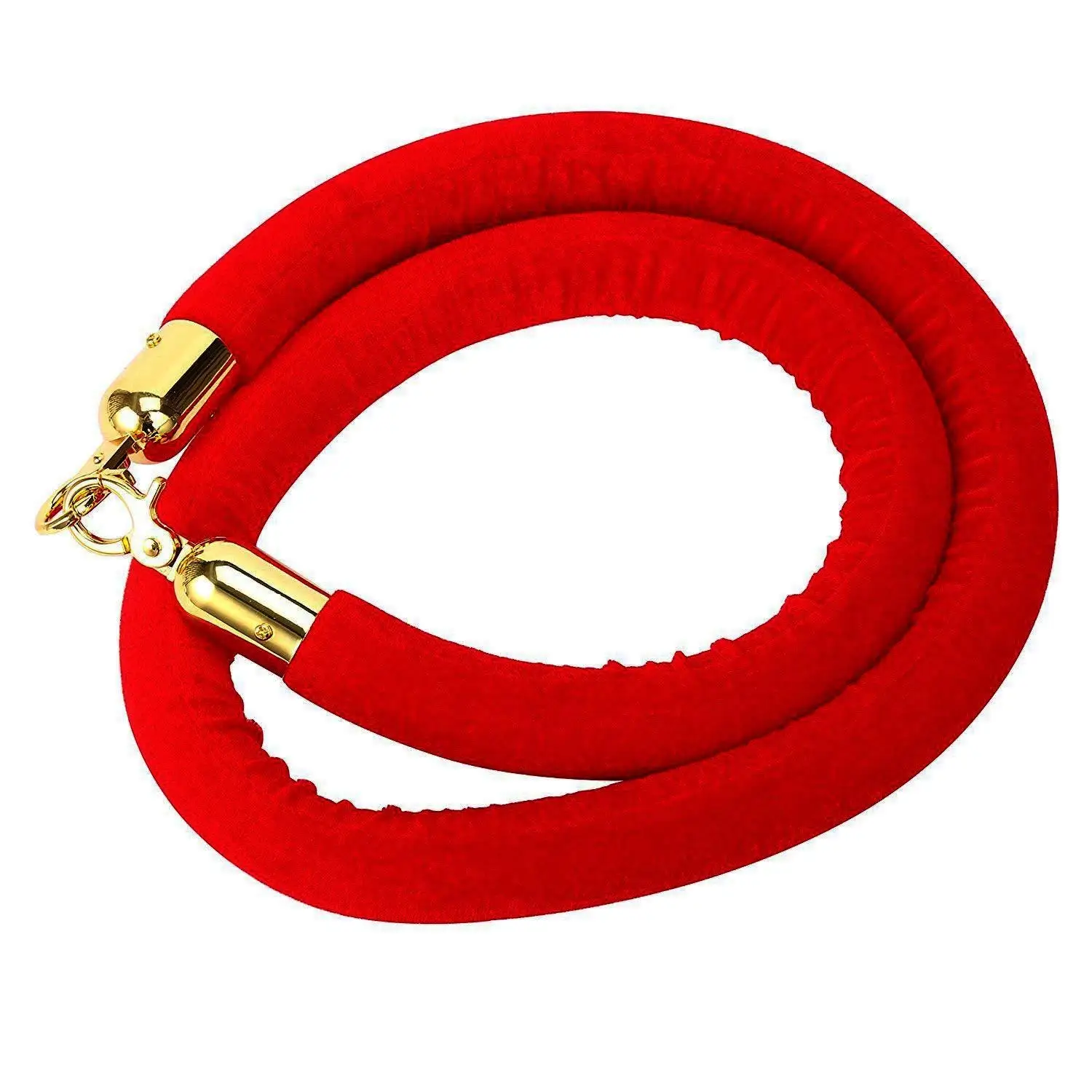 Black Velvet Rope with Chrome Hooks RP2MBKCH01 Displays2go Rope Barrier 6-1//2-Feet