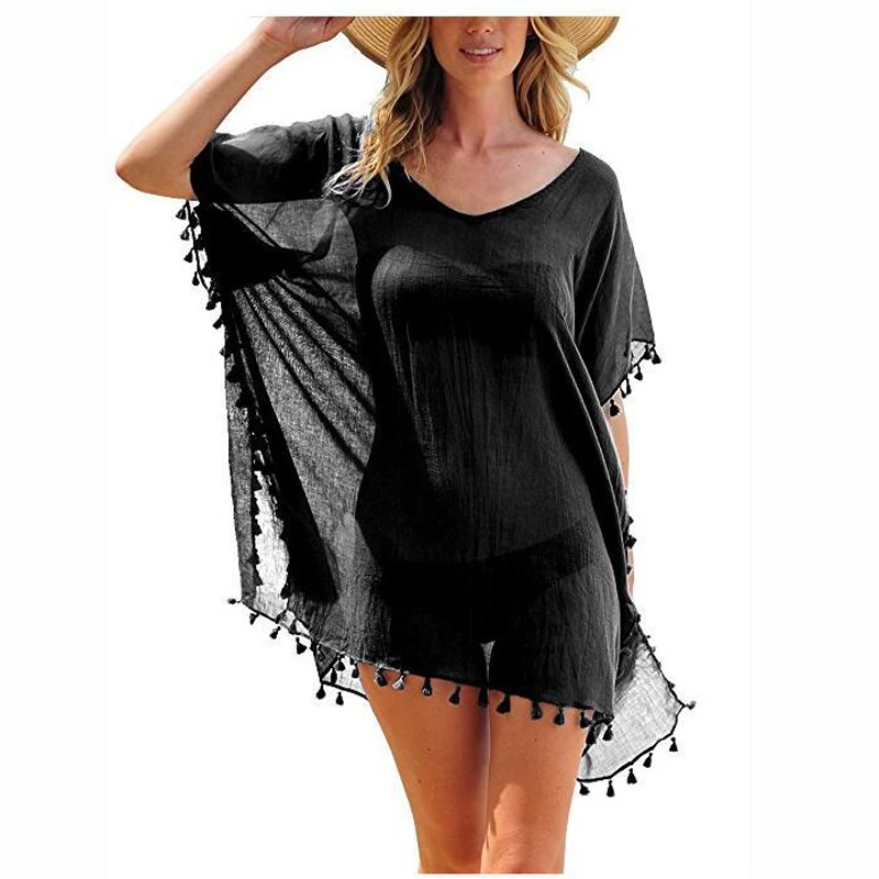 Solid Tassel Chiffon Beach Coverup Bikini Cover Ups For Women Buy Bikini Cover Ups For Women 9276