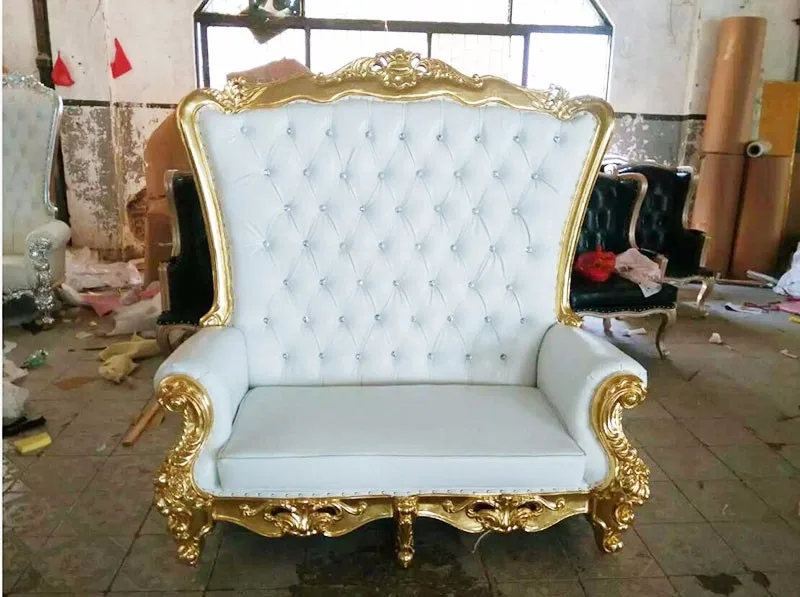 2 Seat High Back Throne King Wedding Leathersofa - Buy 2 Seat King