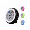 TS-S93 Round LCD Touchscreen Digital Temperature Humidity Meter Monitor Thermometer Hygrometer Weather Station Alarm Clock
