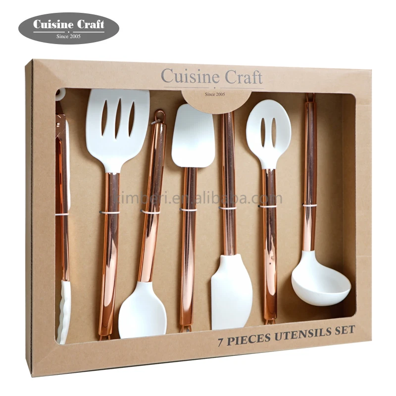 Promotional Set Of 7 Pcs Nylon Cooking Utensil Set Luxury Silicone