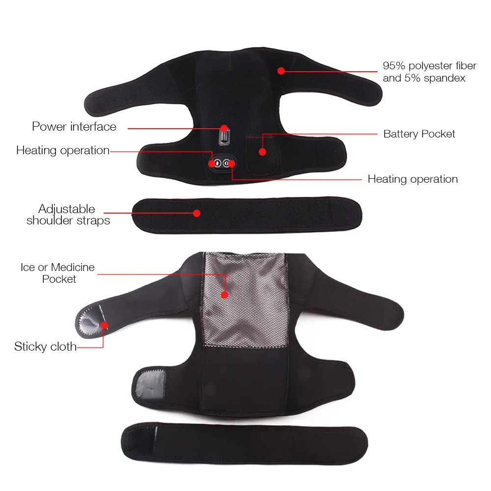 Far Infrared Usb Battery Powered Electric Massaging Shoulder Support ...