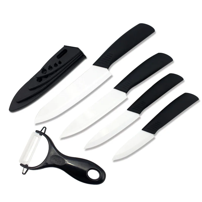 Керамические кухонные ножи купить. Керамический нож Ceramic Knife. Набор 4 керамических ножа + Овощечистка. Набор ножей Paring Knife. Набор кухонных керамических ножей набор.