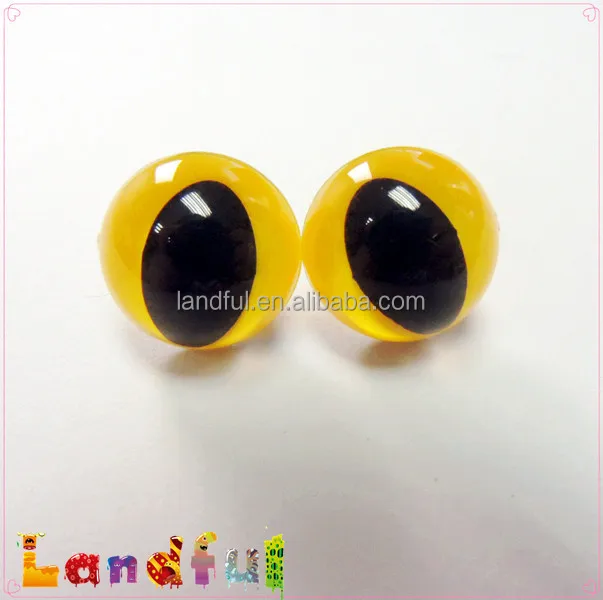 15mm Yellow Plastic Cat Eyes Safety Cat Eyes Animal Eyes Craft Toy