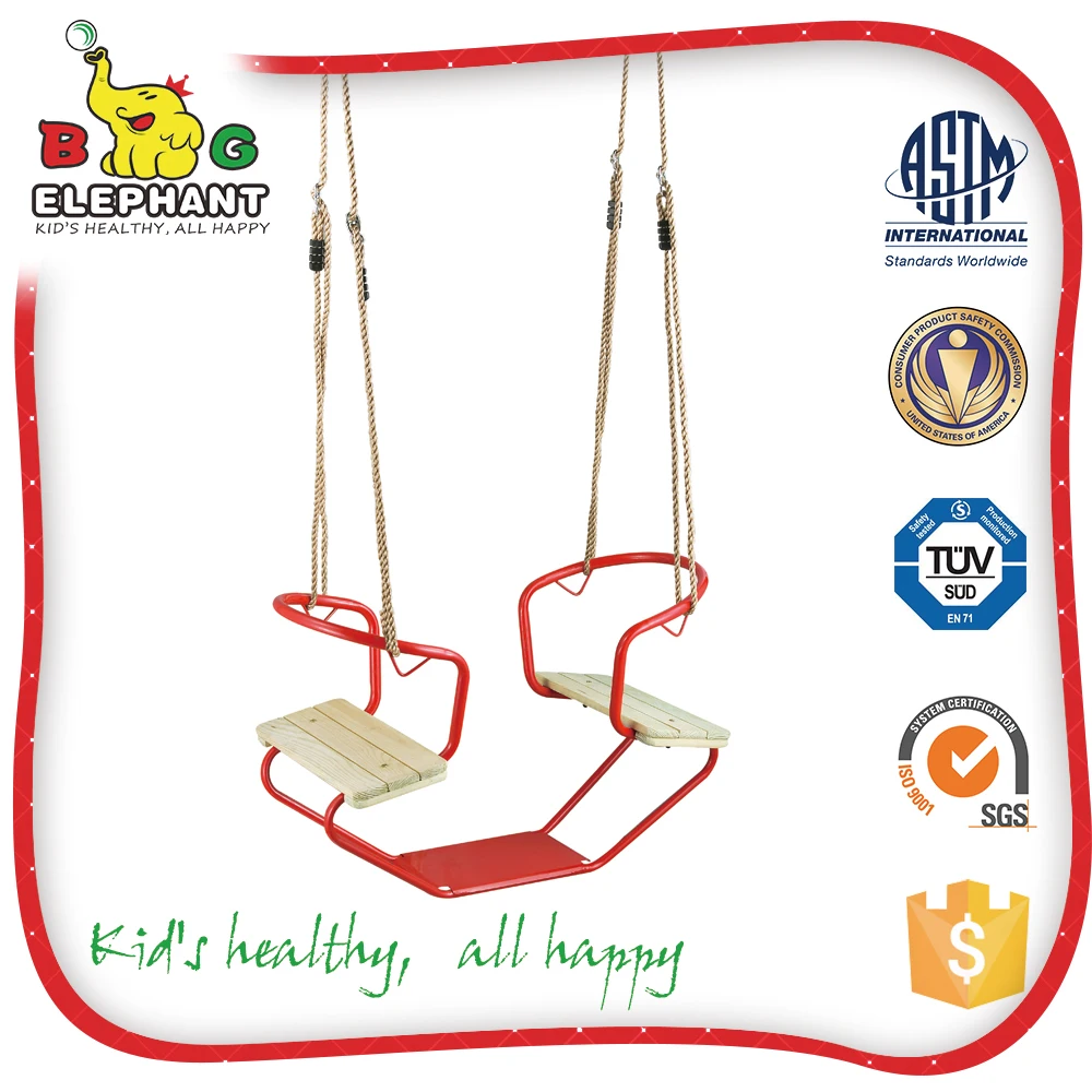 Wooden Face To Face Double Swing Chair For Kids Buy Double Swing