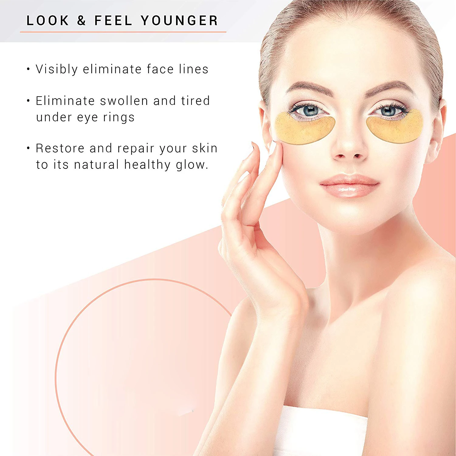 Natural 24k Gold Collagen Pads Revitalizing Eye Treatment Mask For Anti