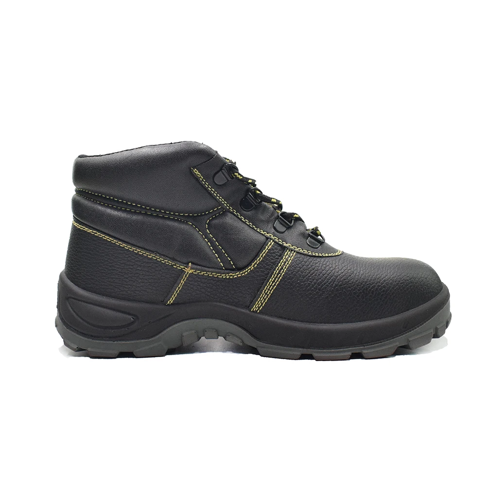 Genuine Leather Men High Cut S1p Delta Plus Pu Outsole Safety Shoes