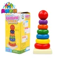 1PC wooden colorful rainbow ring folding cup baby montessori educational toys gifts