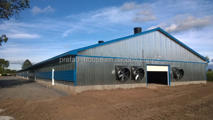 Hot dip galvanized BV test heat proof steel structural dairy farm shed poultry farm on rent near mumbai chicken broiler house