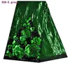 N38-5 green high quality sequins pattern net lace french net fabric laces