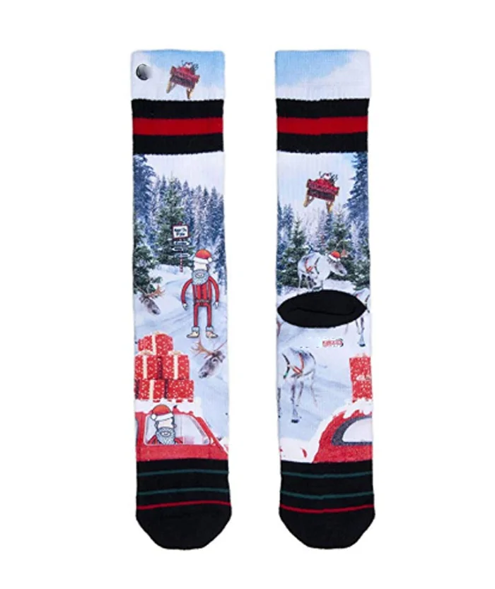 
DYLNC19037 Christmas X-MAS Unisex Men and Women Colorful & Funky sublimation&360 degree print Performance Function Crew sock 
