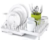 New Design White Plastic Connect Adjustable Dish Drainer Dish Drying Rack