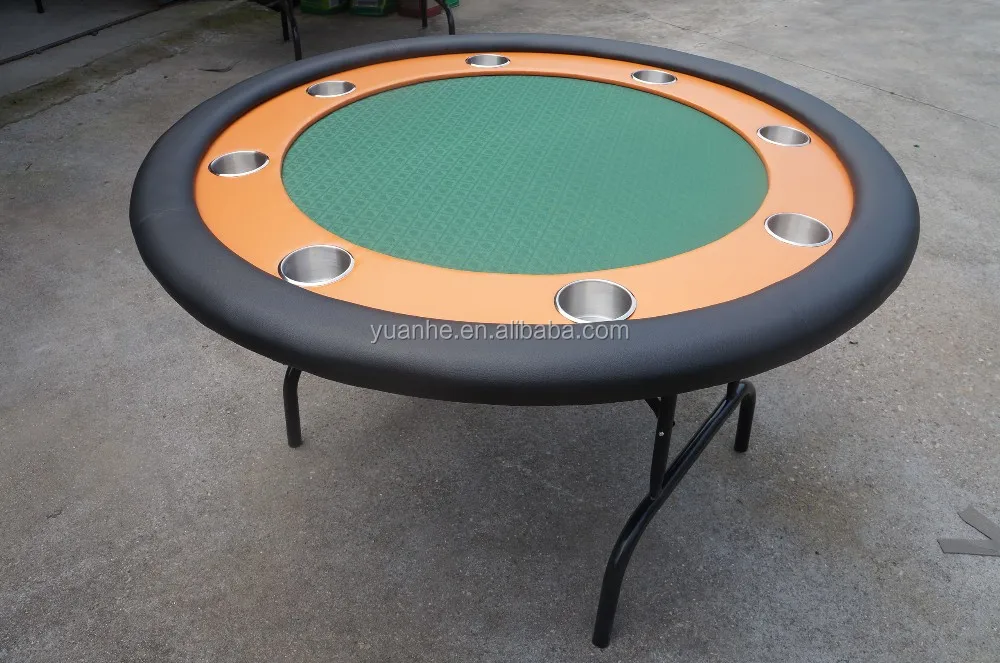 Poker Club Folding Customized Round Poker Tables With High Speed Cloth