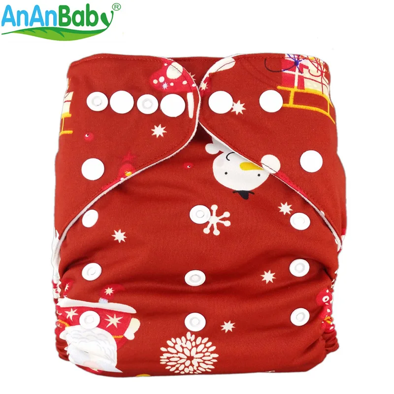 
AnAnbaby Cheap Print Pocket reusable washable Cloth Diapers Super-absorbent Baby Nappies Custom logo Promotion adjustable Diaper 