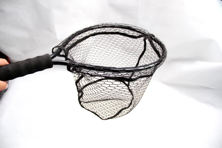 High Level Yjn3 Aluminum Trout Rubber Coated Mesh Fishing Landing Net